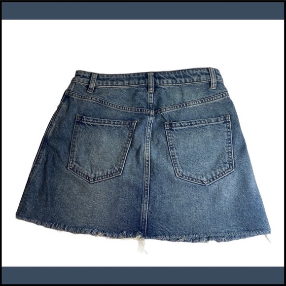 FREE PEOPLE ZIP UP BOHO DENIM SKIRT Sz 27 - Picture 5 of 13